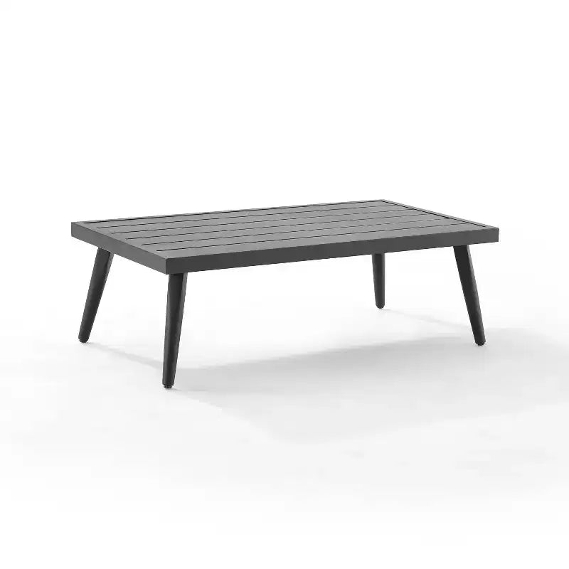 Ensemble de conversation extérieur Dover 2 pièces en corde avec causeuse et table basse - Charbon/Noir mat - Crosley : Cadre en acier, résistant aux UV
