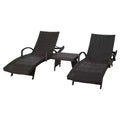Salem 3pc Wicker Adjustable Chaise Lounge Set - Brown - Christopher Knight Home