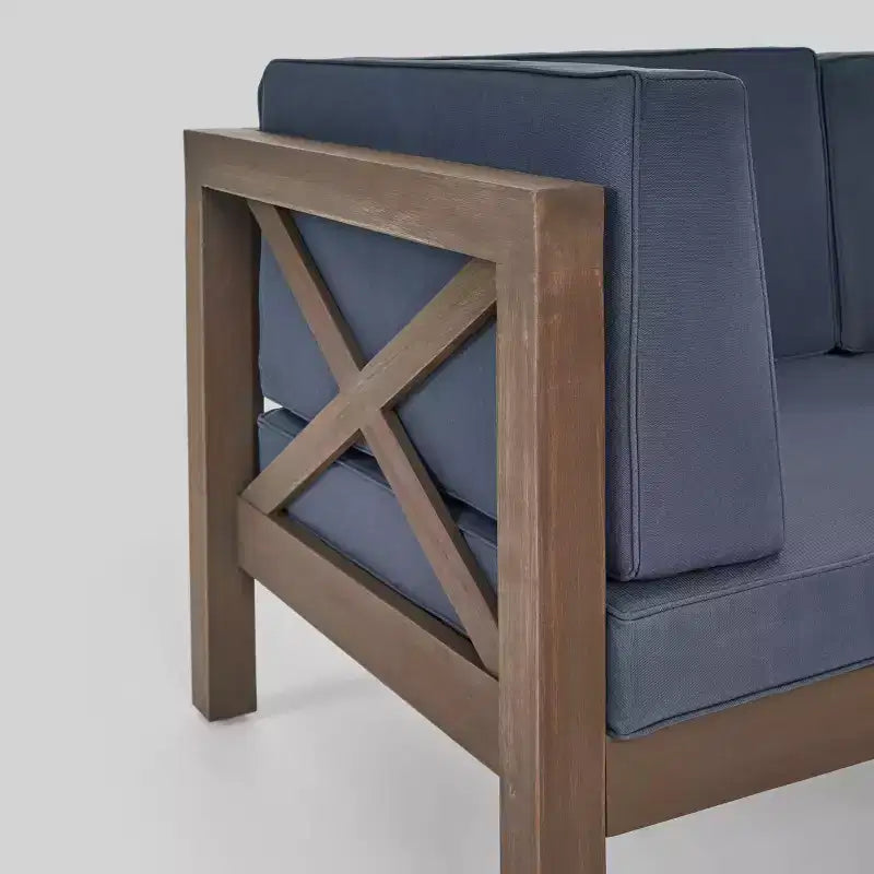 Ensemble de sofa d'extérieur modulaire Brava Acacia 8 pièces - Gris Christopher Knight Home