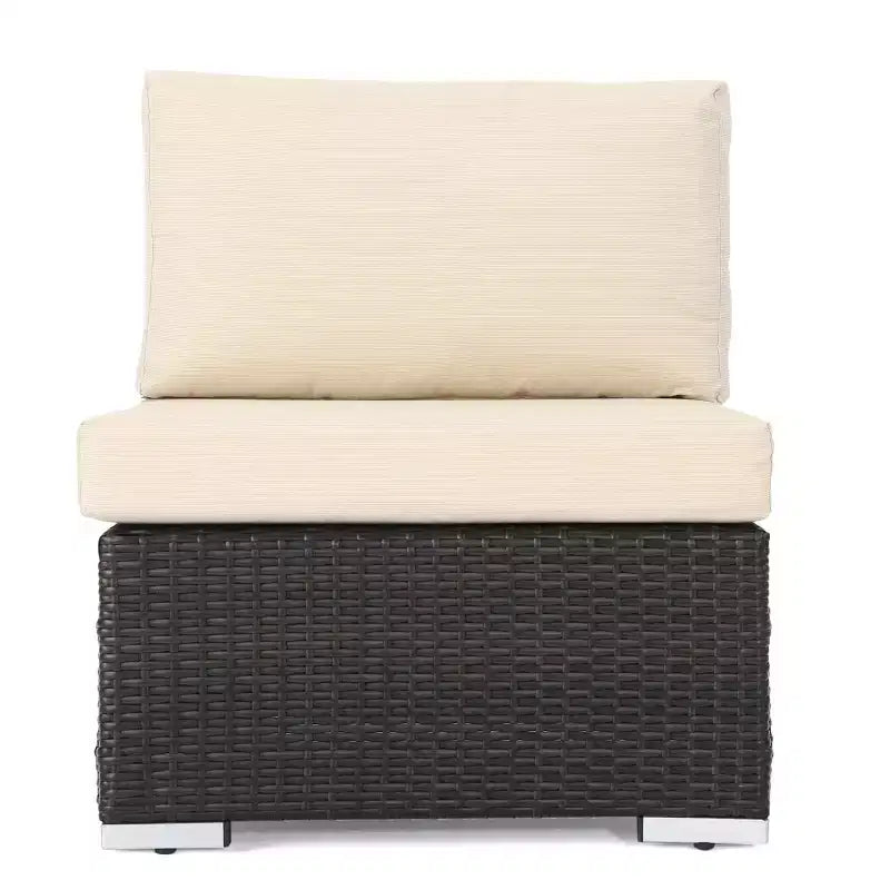 Christopher Knight Home 3pc Santa Rosa Wicker Outdoor Patio Sectional Sofa Multibrown/Beige