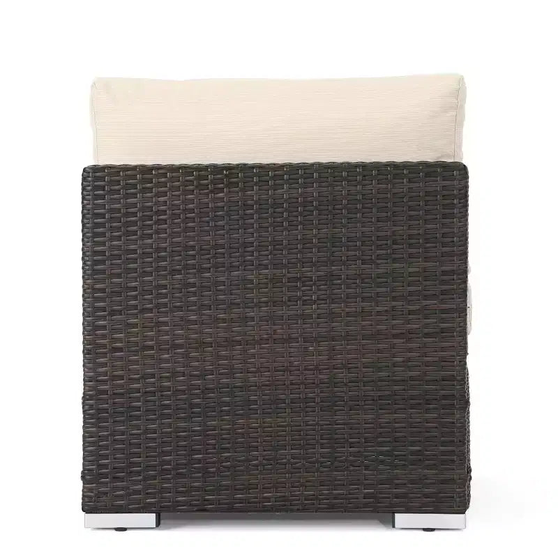 Christopher Knight Home Canapé d'angle d'extérieur 3 pièces en osier Santa Rosa marron/beige