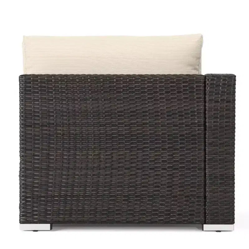 Christopher Knight Home Canapé d'angle d'extérieur 3 pièces en osier Santa Rosa marron/beige