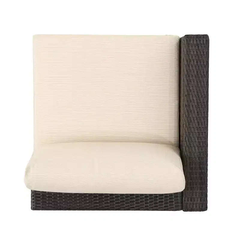 Christopher Knight Home Canapé d'angle d'extérieur 3 pièces en osier Santa Rosa marron/beige