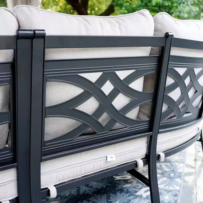 Captiva Designs Canapé d'angle incurvé en demi-lune 6 places pour extérieur