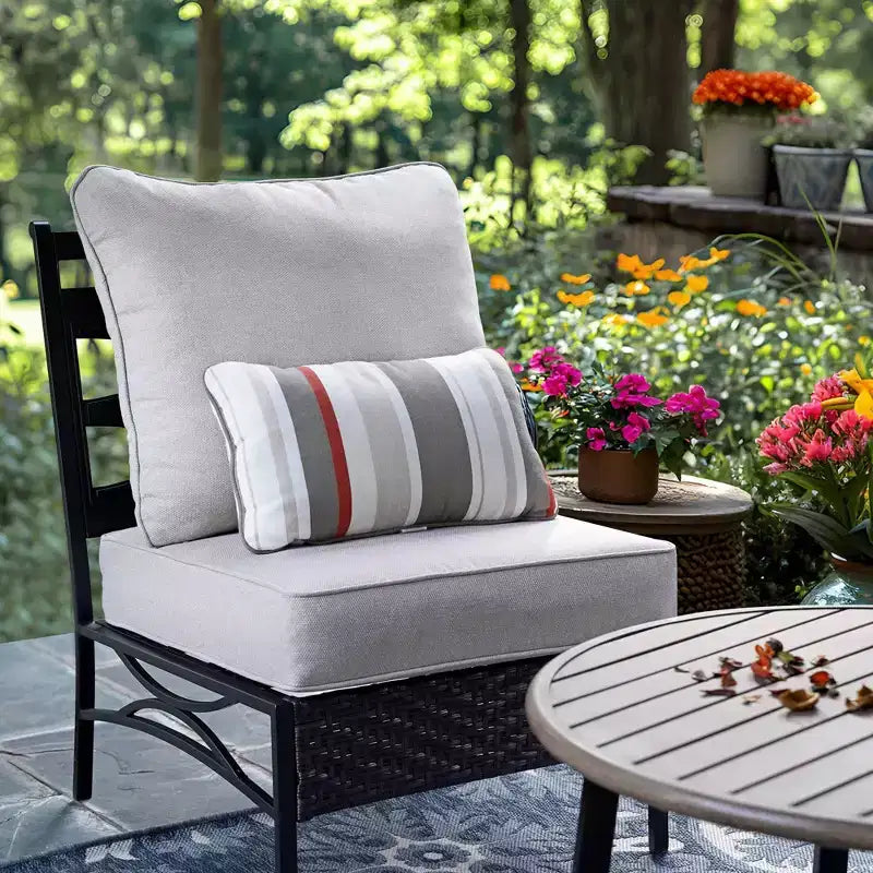Captiva Designs Canapé d'angle incurvé en demi-lune 6 places pour extérieur