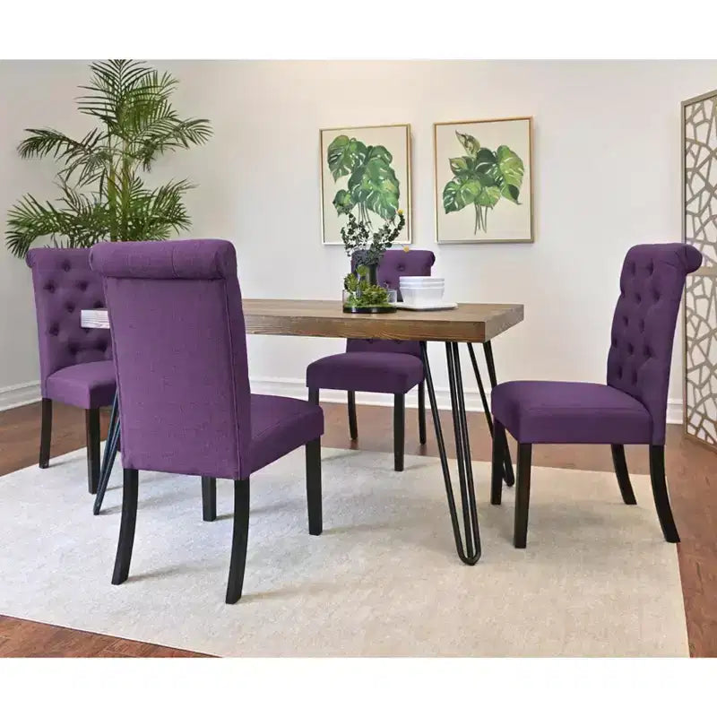 Ensemble de salle à manger 6 pièces Ashford, table à manger avec pieds épingle à cheveux, 4 chaises et banc, 4 options de couleur