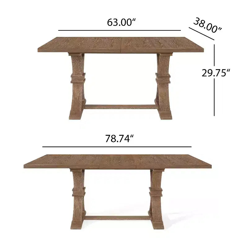 Ensemble de salle à manger extensible 7 pièces en bois rembourré style ferme Christopher Knight Home Fernleaf