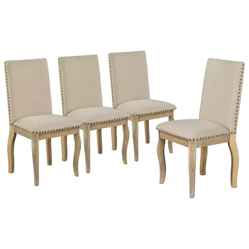 Ensemble de salle à manger de ferme 5 pièces Whisen avec table à manger extensible et 4 chaises de salle à manger rembourrées
