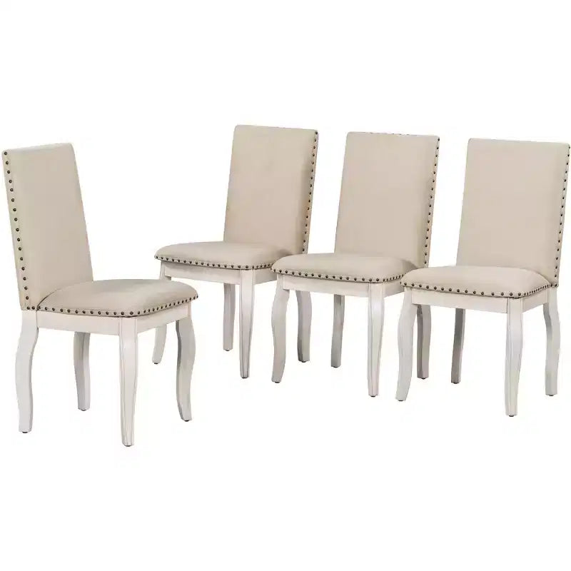 Ensemble de salle à manger de ferme 5 pièces Whisen avec table à manger extensible et 4 chaises de salle à manger rembourrées