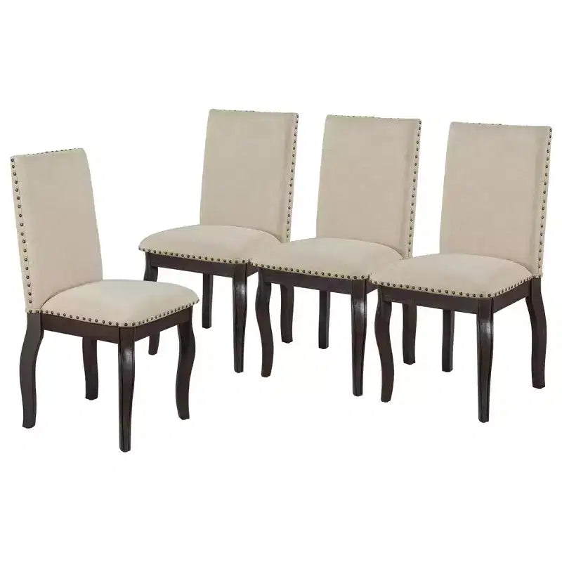 Ensemble de salle à manger de ferme 5 pièces Whisen avec table à manger extensible et 4 chaises de salle à manger rembourrées