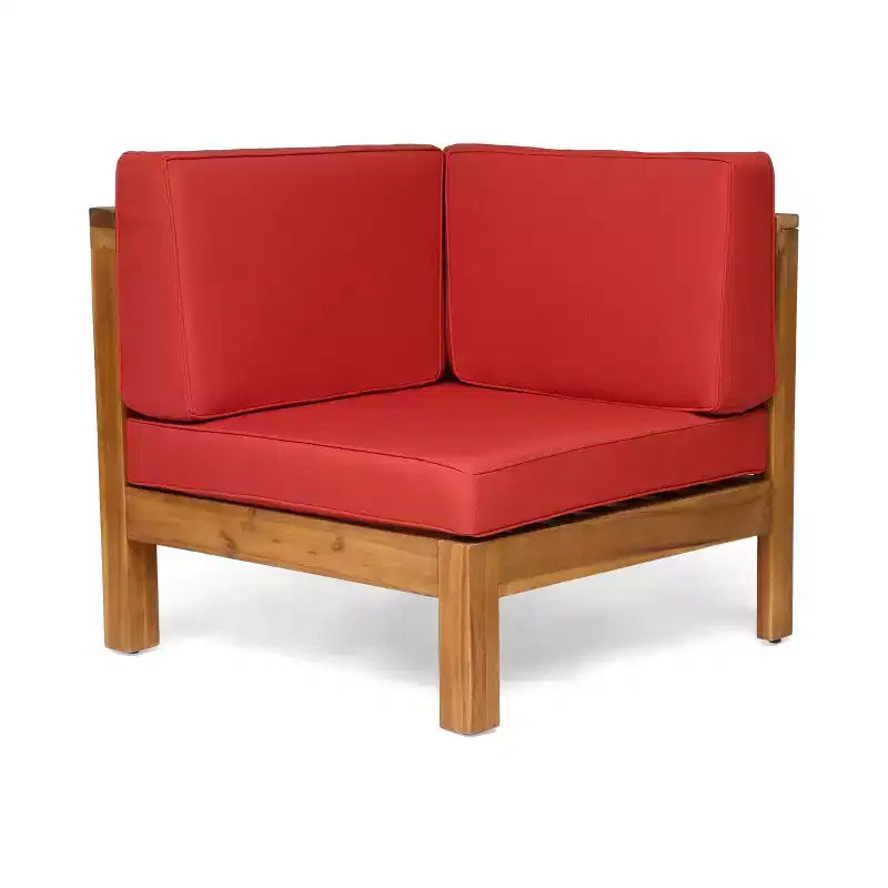 GDFStudio Cascada Canapé de Conversation Sectionnel d'Extérieur 5 Places en Bois d'Acacia avec Coussins
