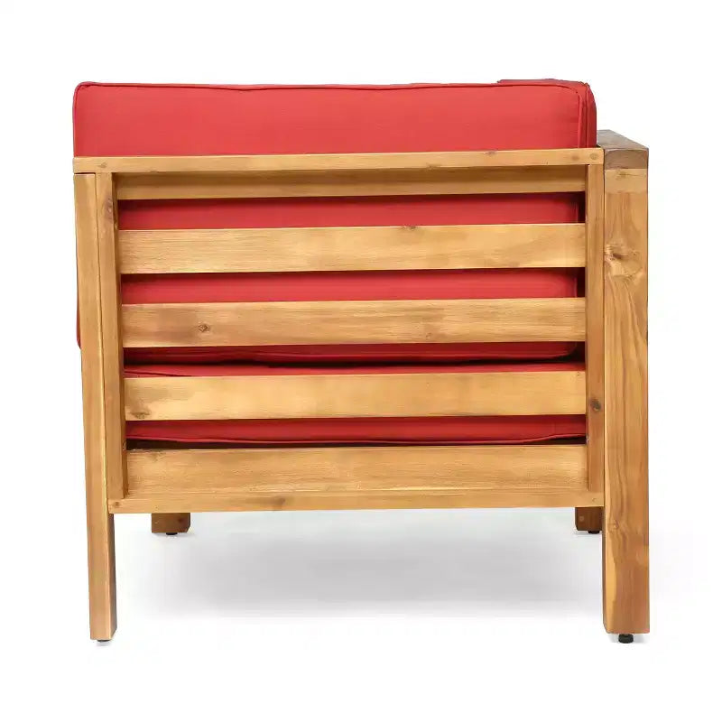 GDFStudio Cascada Canapé de Conversation Sectionnel d'Extérieur 5 Places en Bois d'Acacia avec Coussins