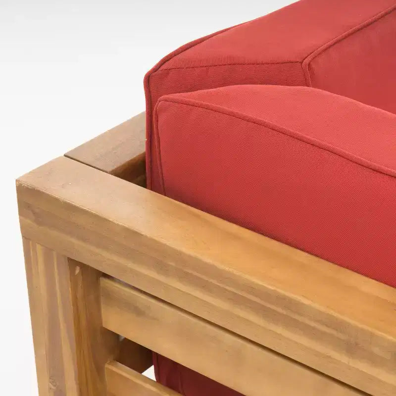 GDFStudio Cascada Canapé de Conversation Sectionnel d'Extérieur 5 Places en Bois d'Acacia avec Coussins