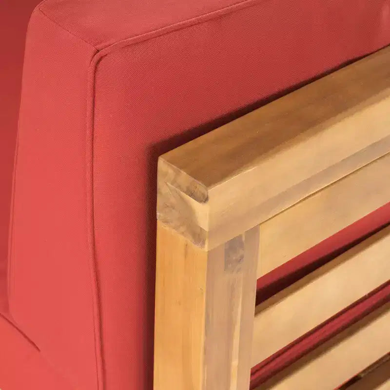 GDFStudio Cascada Canapé de Conversation Sectionnel d'Extérieur 5 Places en Bois d'Acacia avec Coussins