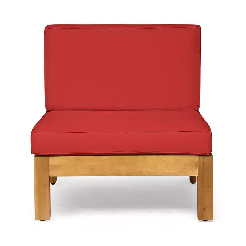 Christopher Knight Home Brava Canapé d'angle d'extérieur 8 places en bois d'acacia avec coussins