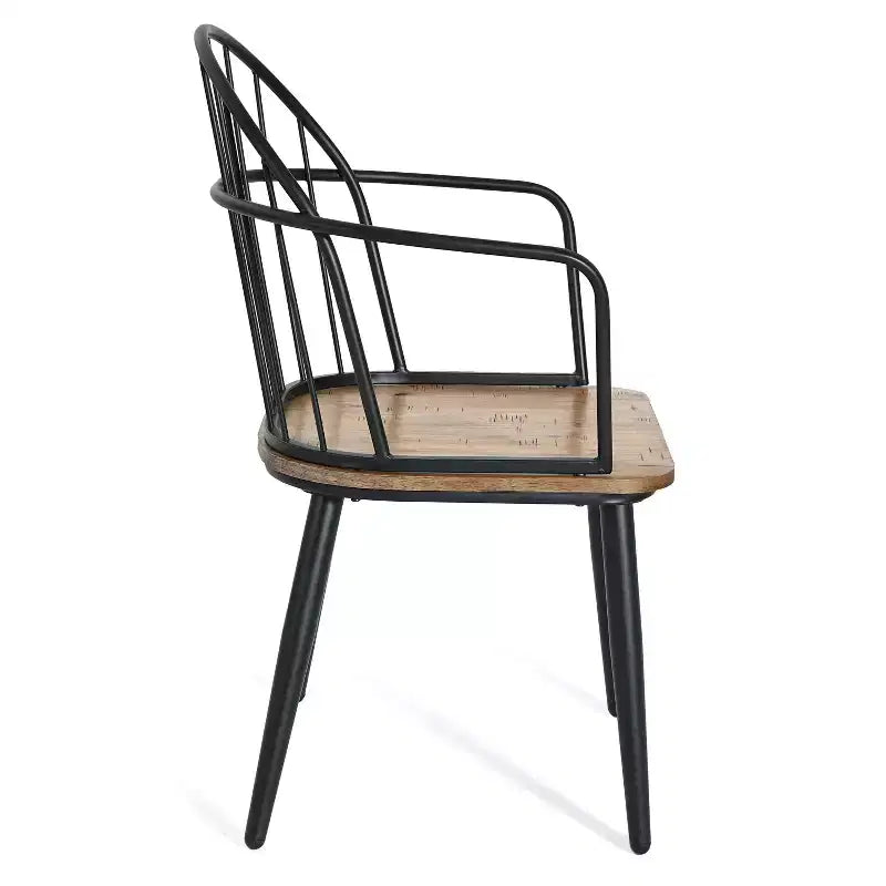 Christopher Knight Home Aura, ensemble de salle à manger moderne 5 pièces avec piètement en métal, marron clair/noir