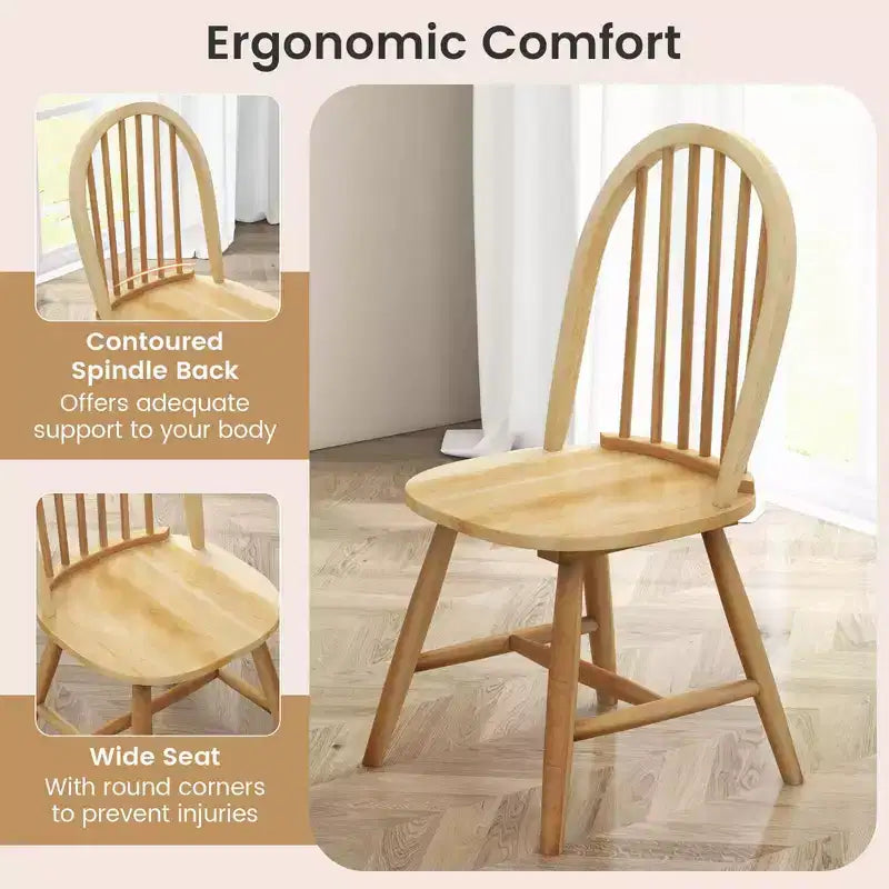 Ensemble de salle à manger 3 pièces Costway pour 2, table ronde avec 2 chaises, cadre en bois d'hévéa massif, moderne Noir/Beige