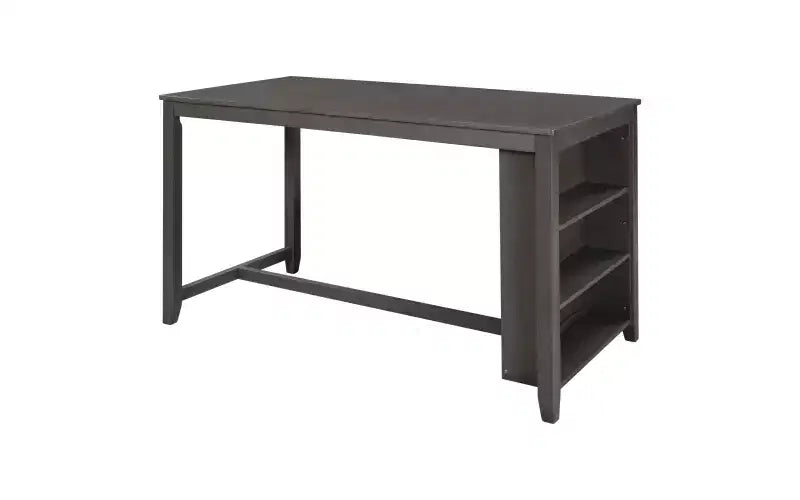 Ensemble de salle à manger 5 pièces rustique de style ferme, ensemble de salle à manger avec table de salle à manger de hauteur comptoir/bar, 2 chaises de salle à manger et 2 tabourets, Gris/Blanc-ModernLuxe