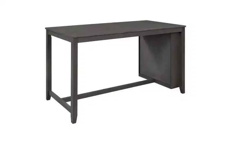 Ensemble de salle à manger 5 pièces rustique de style ferme, ensemble de salle à manger avec table de salle à manger de hauteur comptoir/bar, 2 chaises de salle à manger et 2 tabourets, Gris/Blanc-ModernLuxe