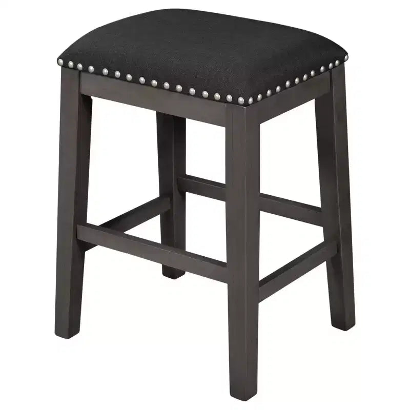 Ensemble de salle à manger 5 pièces rustique de style ferme, ensemble de salle à manger avec table de salle à manger de hauteur comptoir/bar, 2 chaises de salle à manger et 2 tabourets, Gris/Blanc-ModernLuxe