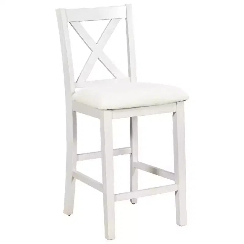 Ensemble de salle à manger 5 pièces rustique de style ferme, ensemble de salle à manger avec table de salle à manger de hauteur comptoir/bar, 2 chaises de salle à manger et 2 tabourets, Gris/Blanc-ModernLuxe