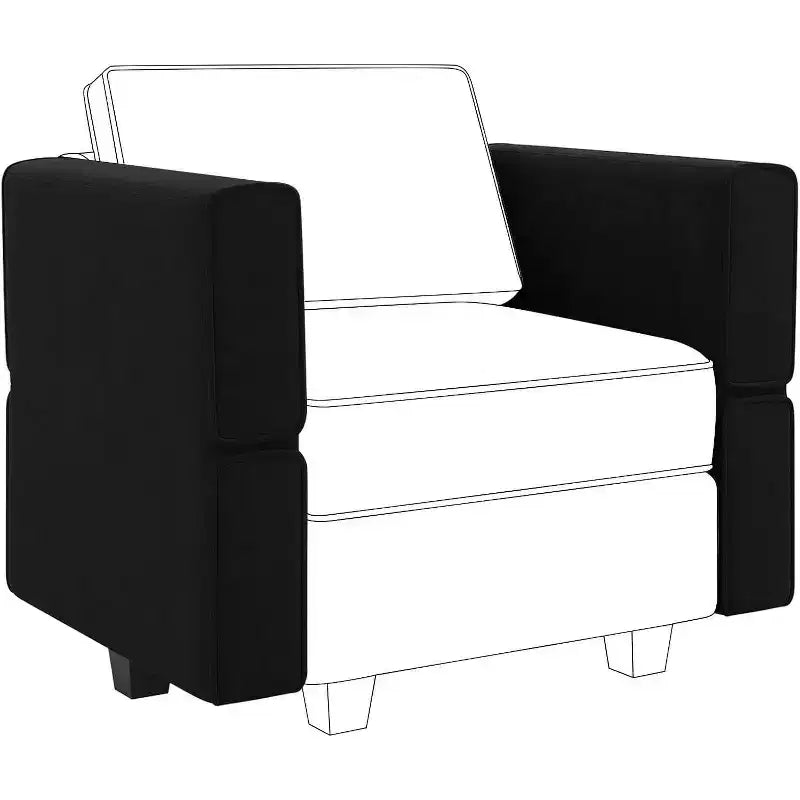 Belffin Paire d'accoudoirs modulaires en velours