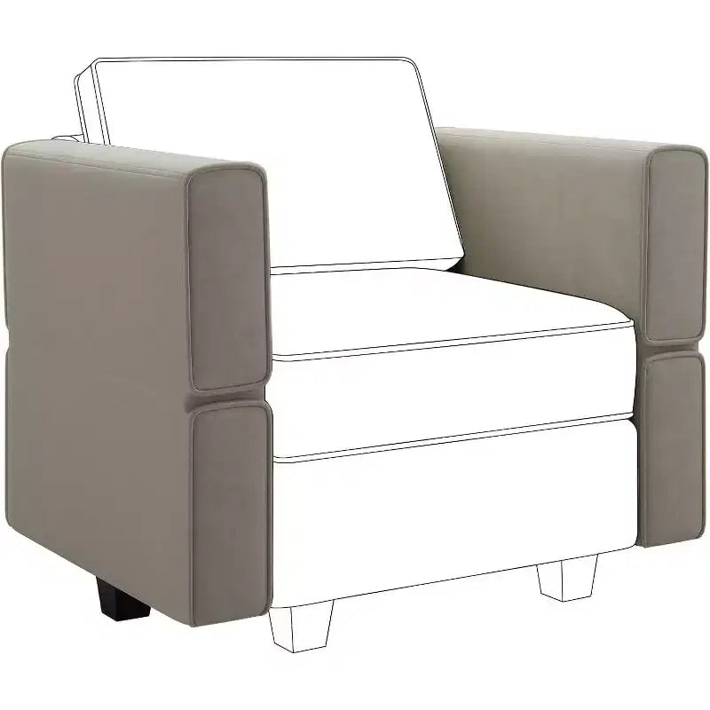 Belffin Paire d'accoudoirs modulaires en velours