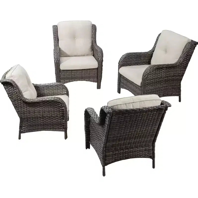 Ensemble de 4 fauteuils UPTIOT avec coussins
