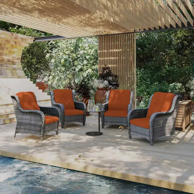 Ensemble de 4 fauteuils UPTIOT avec coussins
