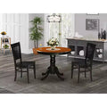 HomeStock ANVA3 Black Round Pedestal Dining Set