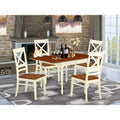 HomeStock Real Wood Dining Table Set Buttermilk Cherry Finish Modern