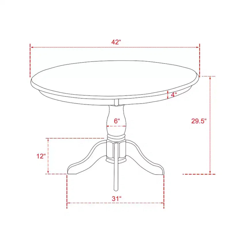 Ensemble de salle à manger HomeStock Round Pedestal Dinette avec chaises en tissu lin noir brossé
