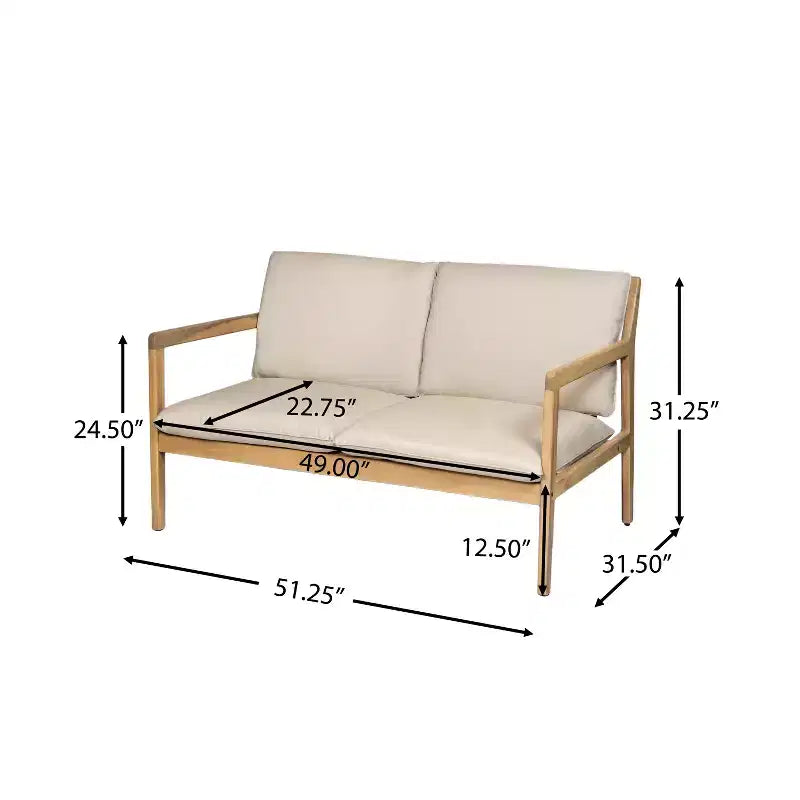 Christopher Knight Home Vanda Ensemble de 4 fauteuils de jardin en bois d'acacia à lattes avec coussins