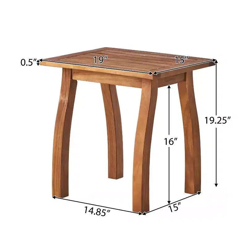 GDFStudio Oleander Ensemble fauteuil et table d'appoint d'extérieur en bois d'acacia avec coussins, teck/blanc