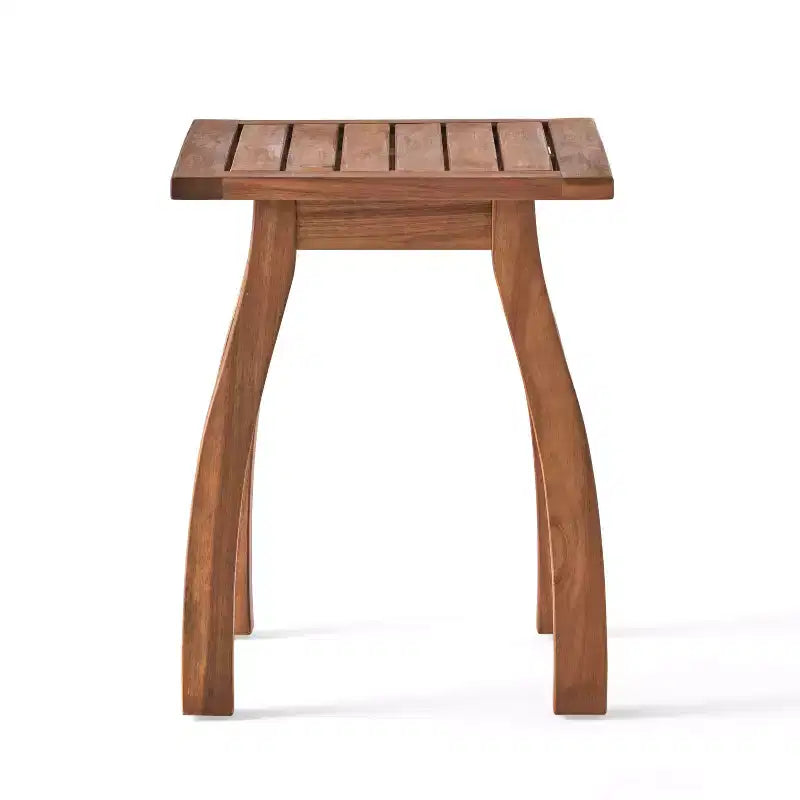 GDFStudio Oleander Ensemble fauteuil et table d'appoint d'extérieur en bois d'acacia avec coussins, teck/blanc
