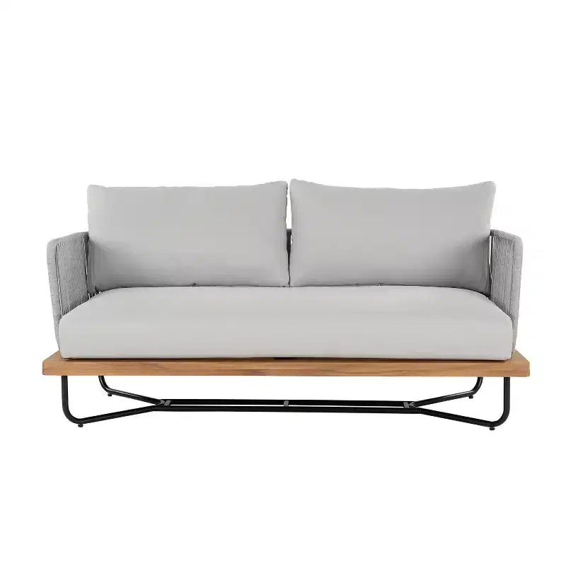 Christopher Knight Home Galen, ensemble de 6 meubles d'extérieur tissés en corde avec structure en acacia et fer, et assise rembourrée