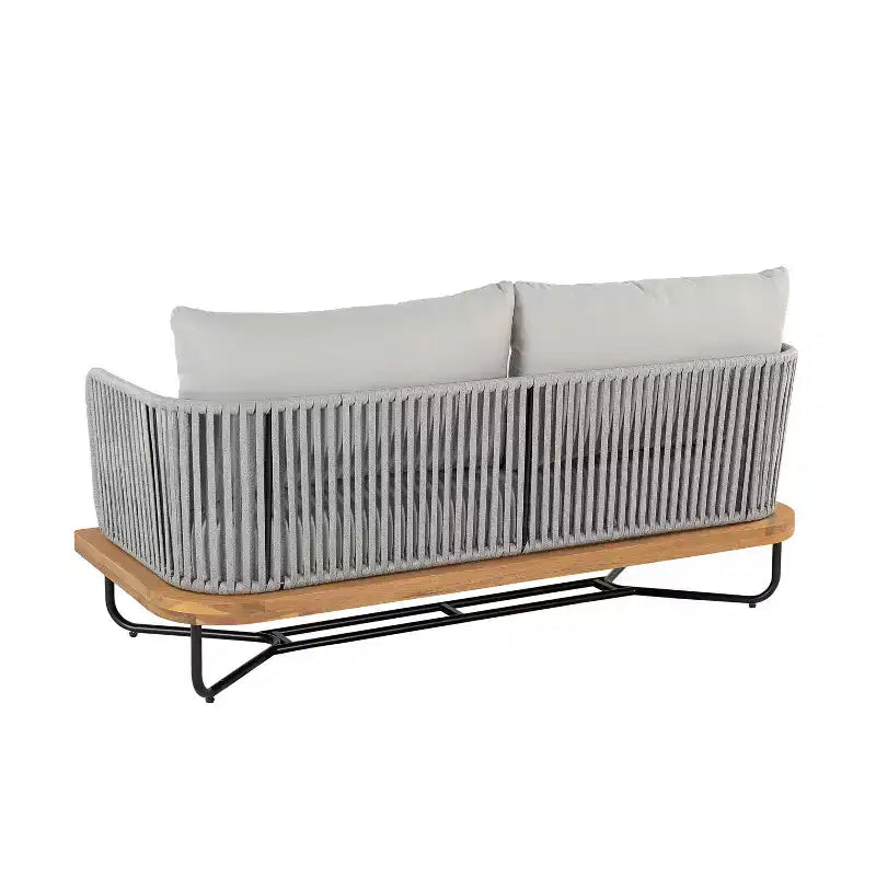 Christopher Knight Home Galen, ensemble de 6 meubles d'extérieur tissés en corde avec structure en acacia et fer, et assise rembourrée