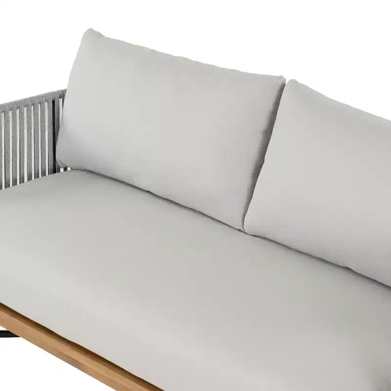 Christopher Knight Home Galen, ensemble de 6 meubles d'extérieur tissés en corde avec structure en acacia et fer, et assise rembourrée