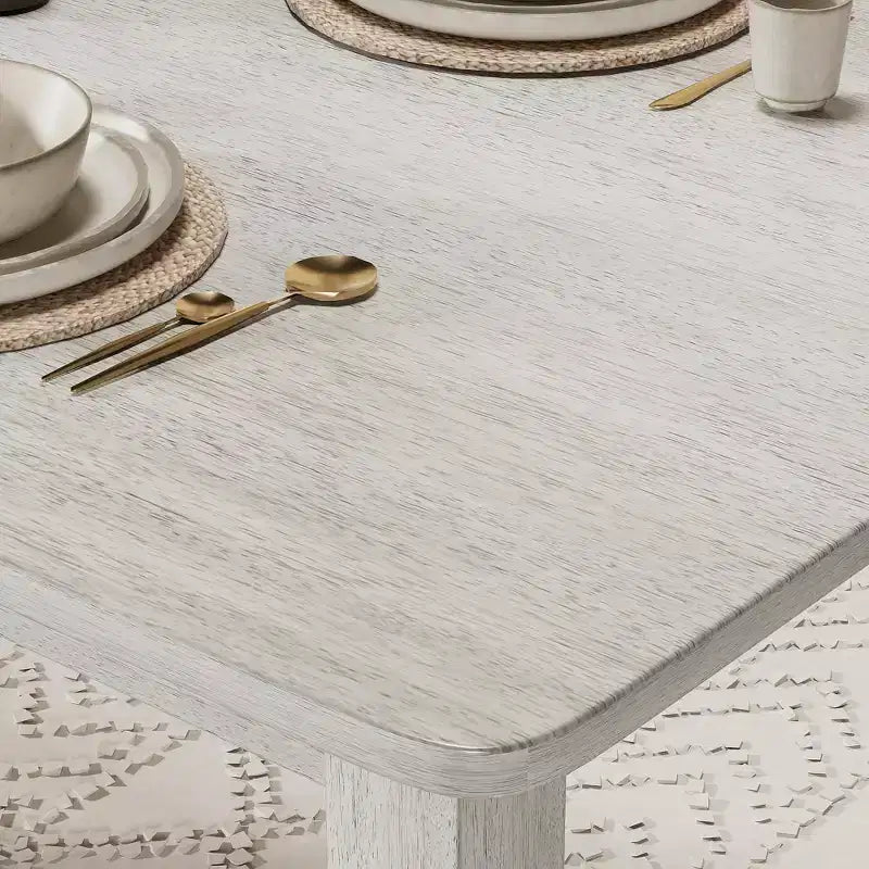 Ensemble de table à manger de style ferme VECELO, table en bois d'hévéa et chaises de salle à manger rembourrées, gris
