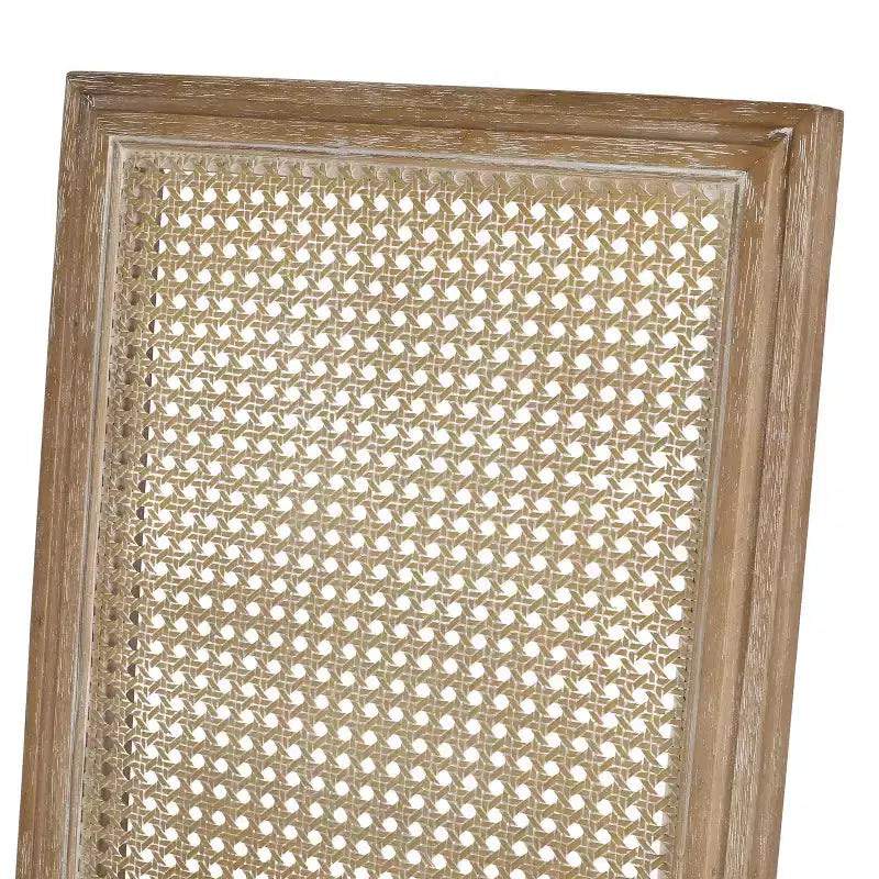 Ensemble de salle à manger extensible en bois et rotin, 7 pièces, avec tissu capitonné style campagne française, Christopher Knight Home Regan