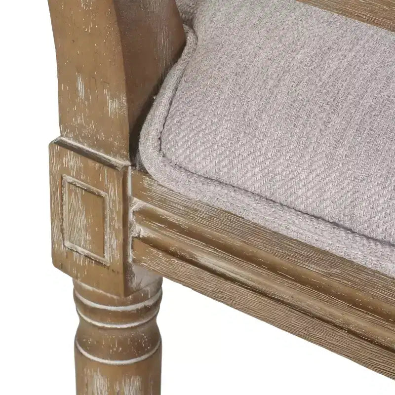 Ensemble de salle à manger extensible en bois et rotin, 7 pièces, avec tissu capitonné style campagne française, Christopher Knight Home Regan