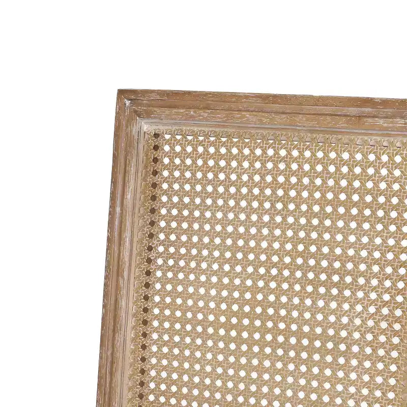 Ensemble de salle à manger extensible en bois et rotin, 7 pièces, avec tissu capitonné style campagne française, Christopher Knight Home Regan