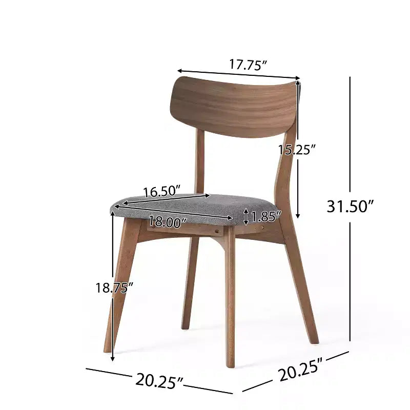 Ensemble de salle à manger tapissé 7 pièces Lareyna de Christopher Knight Home en bois d'hévéa, style milieu de siècle