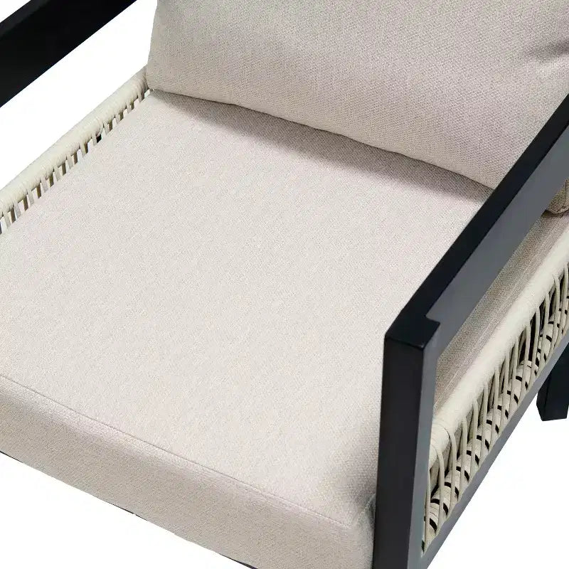 Ensemble de canapés de jardin en fer multi-personnes avec une table, décoration en rotin, imperméable, antirouille, adapté pour le jardin et la pelouse