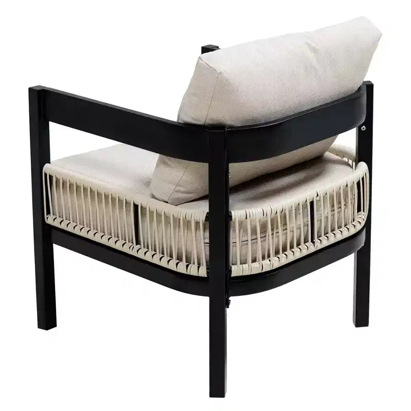 Ensemble de canapés de jardin en fer multi-personnes avec une table, décoration en rotin, imperméable, antirouille, adapté pour le jardin et la pelouse