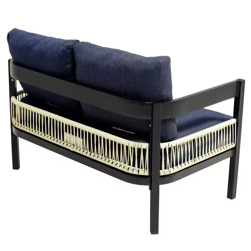 Ensemble de canapés de jardin en fer multi-personnes avec une table, décoration en rotin, imperméable, antirouille, adapté pour le jardin et la pelouse