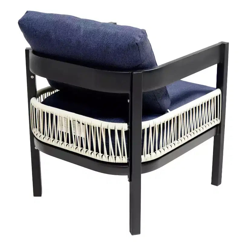 Ensemble de canapés de jardin en fer multi-personnes avec une table, décoration en rotin, imperméable, antirouille, adapté pour le jardin et la pelouse