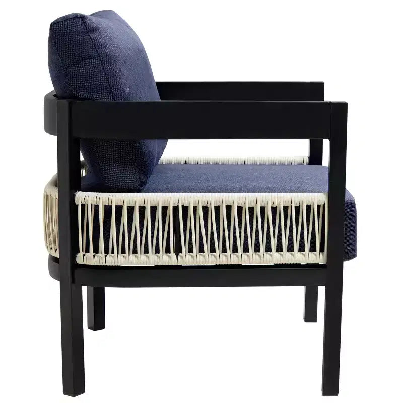 Ensemble de canapés de jardin en fer multi-personnes avec une table, décoration en rotin, imperméable, antirouille, adapté pour le jardin et la pelouse