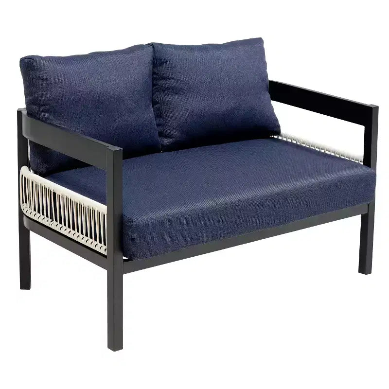 Ensemble de canapés de jardin en fer multi-personnes avec une table, décoration en rotin, imperméable, antirouille, adapté pour le jardin et la pelouse