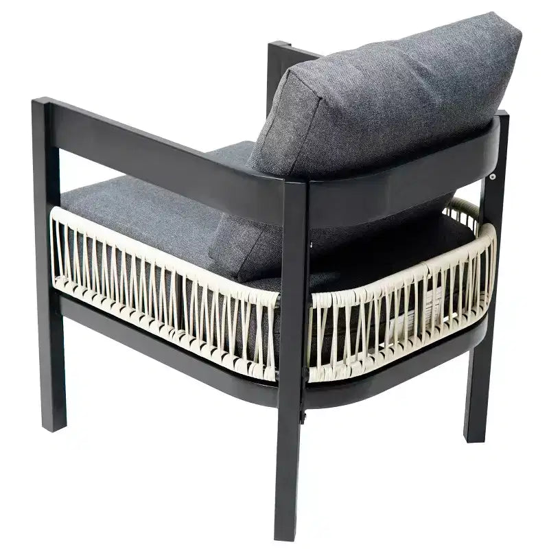 Ensemble de canapés de jardin en fer multi-personnes avec une table, décoration en rotin, imperméable, antirouille, adapté pour le jardin et la pelouse